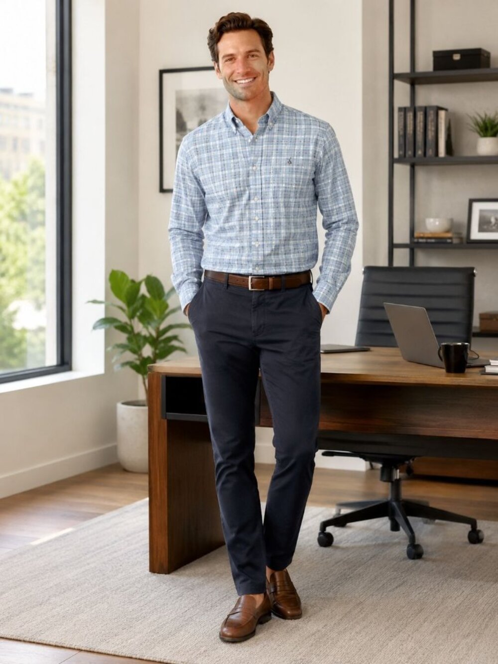 Ralph Lauren NWT Men’s Slim Fit Plaid Button Up Shirt Blue Size L - Picture 11 of 11